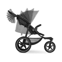 Hauck Runner 2 Robust All Terrain Pushchair With Raincover XL Pneumatic Air Wheels From Birth Up To 22kg - Black