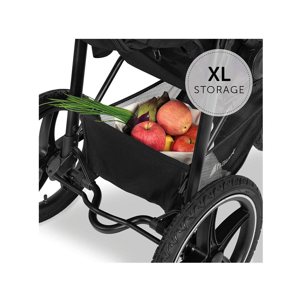 Hauck Runner 2 Robust All Terrain Pushchair With Raincover XL Pneumatic Air Wheels From Birth Up To 22kg - Black