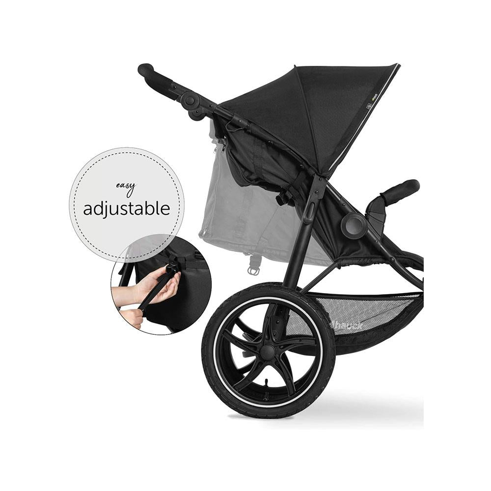Hauck Runner 2 Robust All Terrain Pushchair With Raincover XL Pneumatic Air Wheels From Birth Up To 22kg - Black