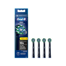 Oral-B Pro Cross Action Electric Toothbrush Head X-Shape & Angled Bristles Pack of 4 - Black