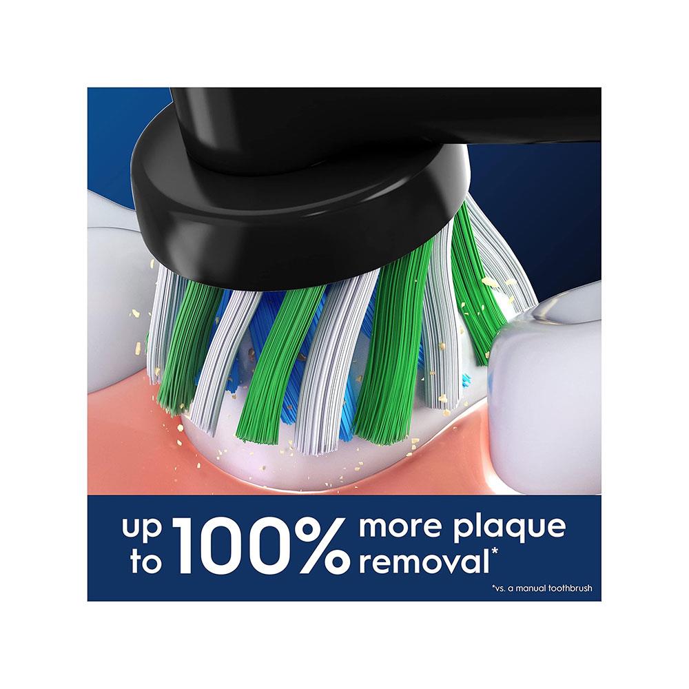 Oral-B Pro Cross Action Electric Toothbrush Head X-Shape & Angled Bristles Pack of 4 - Black