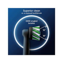 Oral-B Pro Cross Action Electric Toothbrush Head X-Shape & Angled Bristles Pack of 4 - Black