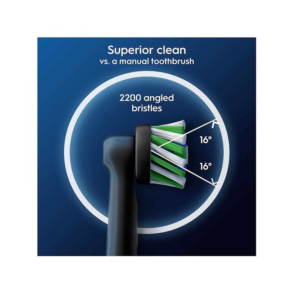 Oral-B Pro Cross Action Electric Toothbrush Head X-Shape & Angled Bristles Pack of 4 - Black
