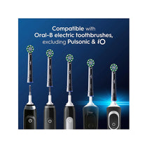 Oral-B Pro Cross Action Electric Toothbrush Head X-Shape & Angled Bristles Pack of 4 - Black