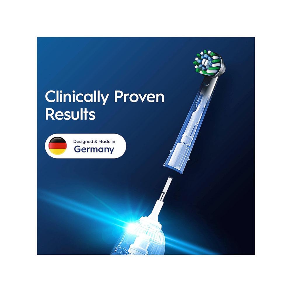 Oral-B Pro Cross Action Electric Toothbrush Head X-Shape & Angled Bristles Pack of 4 - Black