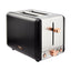 Tower Cavaletto 2 Slice Toaster Stainless Steel 850W - Black & Rose Gold