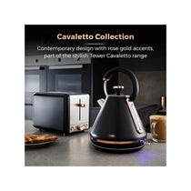 Tower Cavaletto 2 Slice Toaster Stainless Steel 850W - Black & Rose Gold