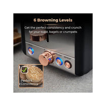 Tower Cavaletto 2 Slice Toaster Stainless Steel 850W - Black & Rose Gold