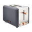 Tower Cavaletto 2 Slice Toaster Stainless Steel 850W - Grey & Rose Gold