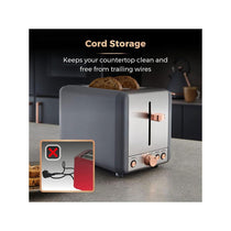 Tower Cavaletto 2 Slice Toaster Stainless Steel 850W - Grey & Rose Gold