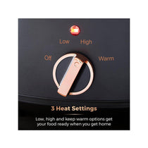 Tower Cavaletto Slow Cooker 3.5 Litre With 3 Heat Settings Removable Pot & Cool Touch Handles - Black & Rose Gold