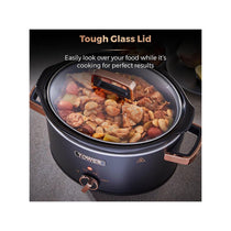 Tower Cavaletto Slow Cooker 3.5 Litre With 3 Heat Settings Removable Pot & Cool Touch Handles - Black & Rose Gold