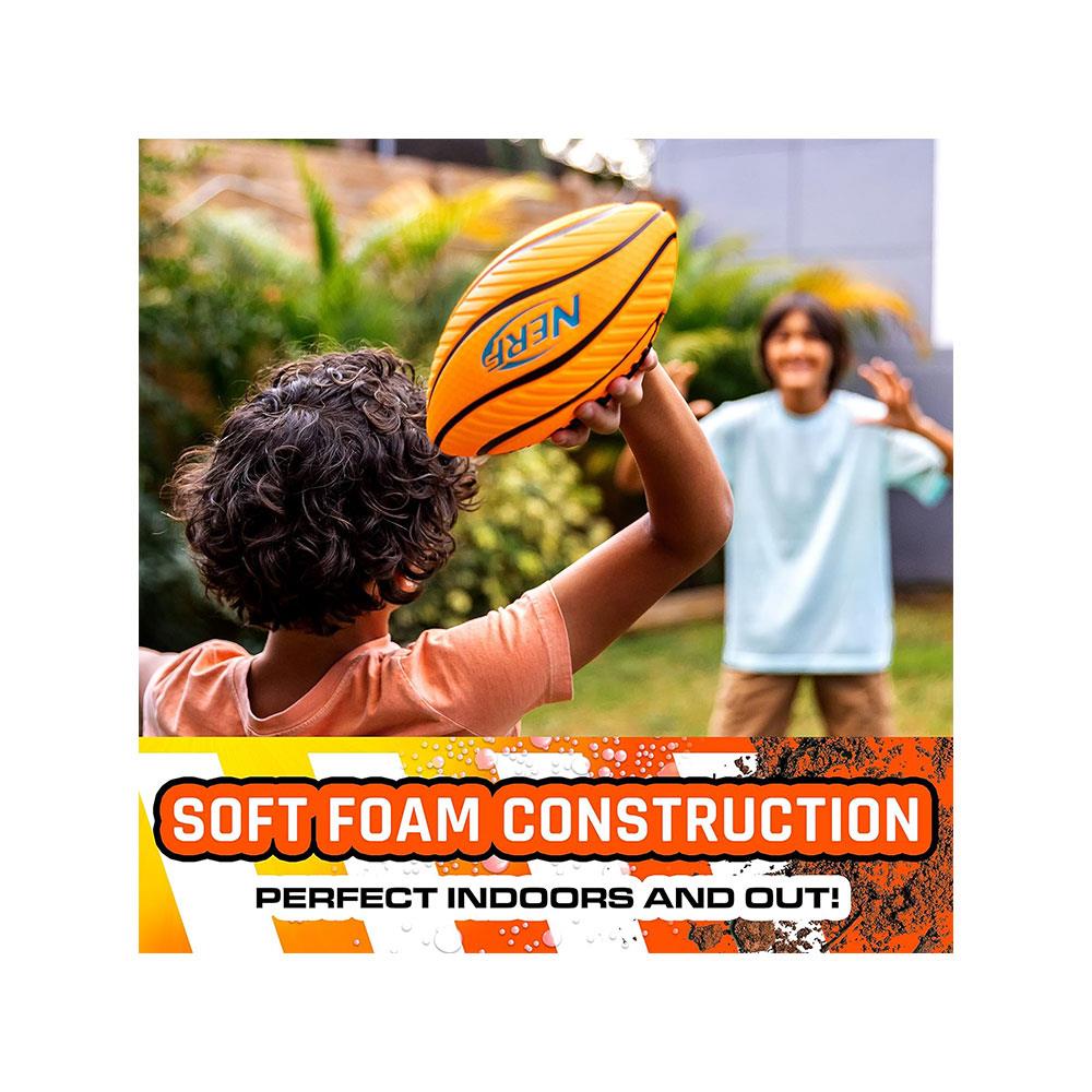 Nerf Spiral Grip Foam American Football For Kids Ball Size 8.5 Inch - Assorted Colour