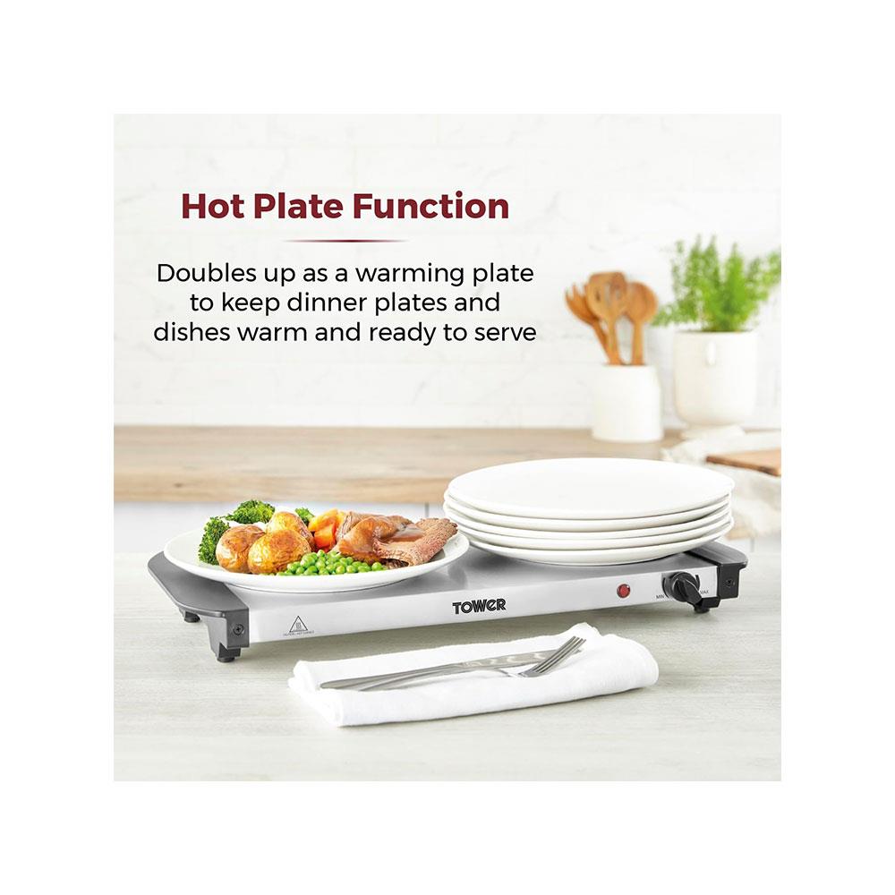Tower Buffet Server 3 x 1.5 Litre Stainless Steel 200W - Silver