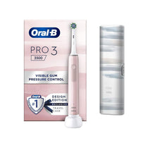 Oral-B Pro 3 3500 Electric Toothbrushes 1 Tooth Brush Head 3 Modes Travel Case - Pink