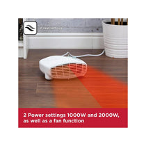 Black & Decker Fan Heater 2000W With 2 Heat Settings Adjustable Thermostat Overheat Protection - White