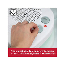 Black & Decker Fan Heater 2000W With 2 Heat Settings Adjustable Thermostat Overheat Protection - White