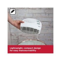 Black & Decker Fan Heater 2000W With 2 Heat Settings Adjustable Thermostat Overheat Protection - White