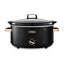 Tower Cavaletto Slow Cooker 6.5 Litre With 3 Heat Settings 300W - Black & Rose Gold