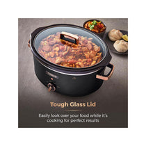 Tower Cavaletto Slow Cooker 6.5 Litre With 3 Heat Settings 300W - Black & Rose Gold