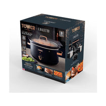Tower Cavaletto Slow Cooker 6.5 Litre With 3 Heat Settings 300W - Black & Rose Gold