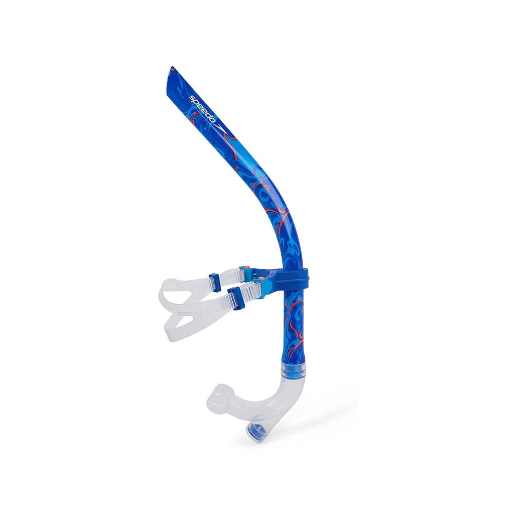 Speedo Centre Snorkel Swimming Snorkel Training Aids - Blue Flame/Pool Blue/Fluo Tangerine