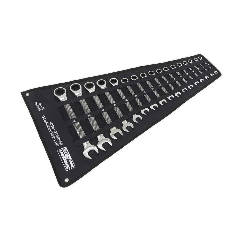 Sealey Ratchet Combination Spanner Set 8 - 32mm - 17 Piece