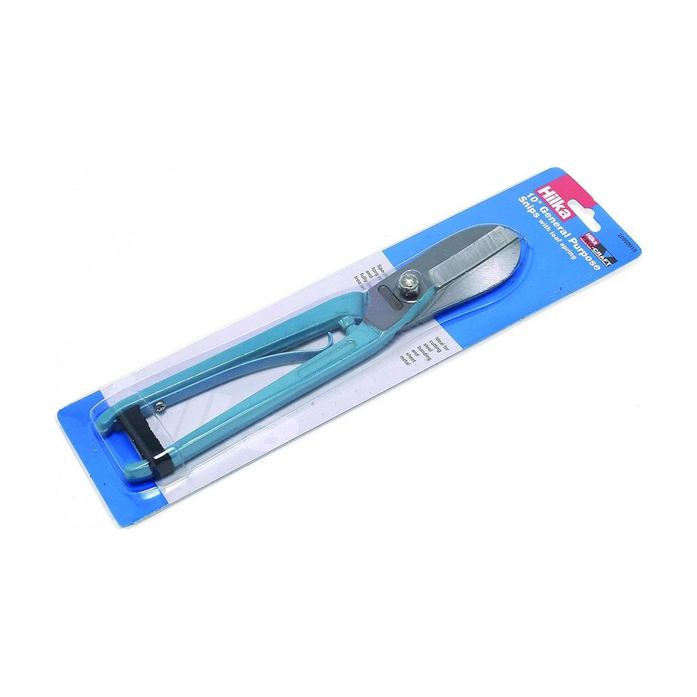 Hilka 10 Inch Tin Snips With Spring 250mm - Blue