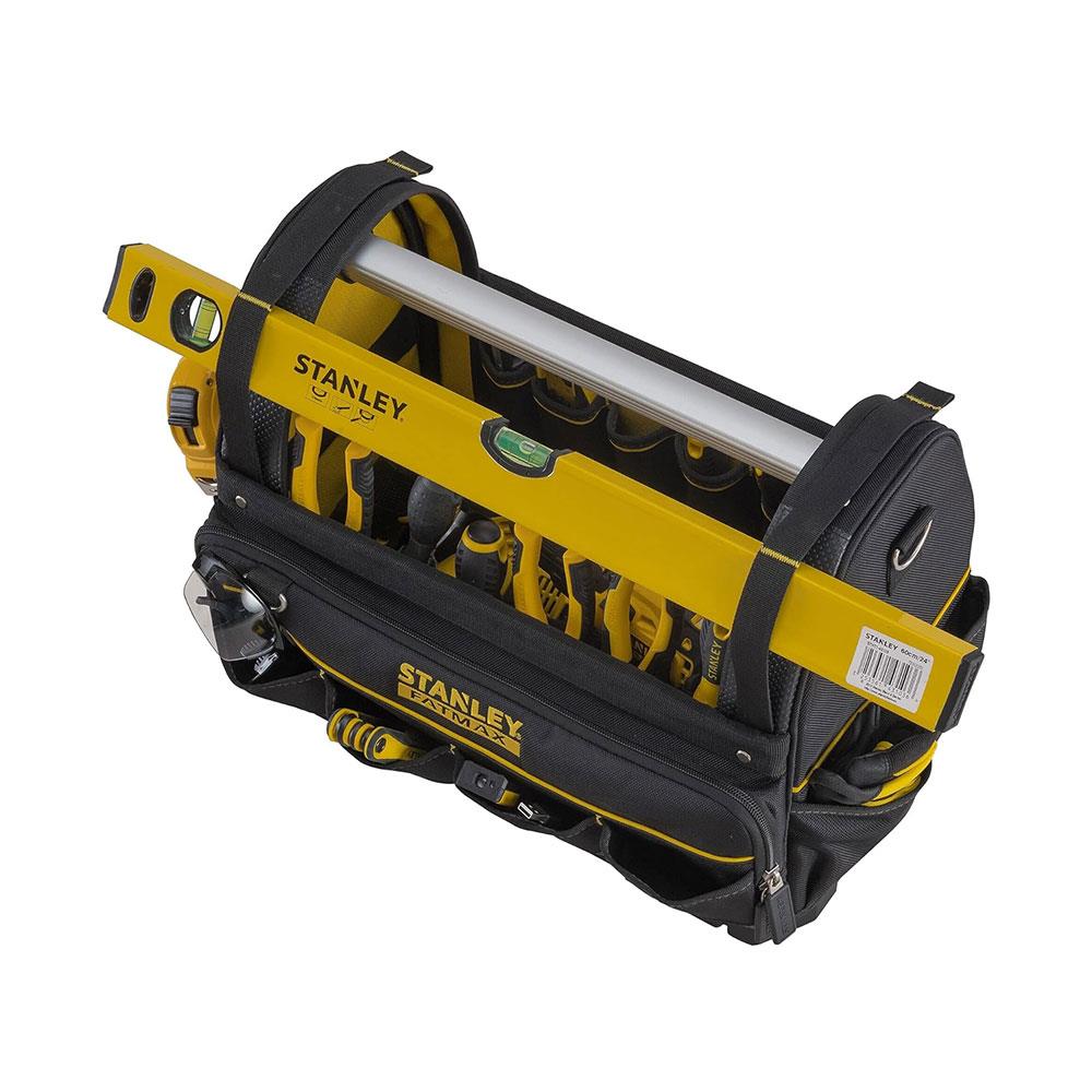 Stanley FATMAX Pro-Stack Tote Tool Bag Waterproof Base 30kg Load Capacity - Yellow/Black