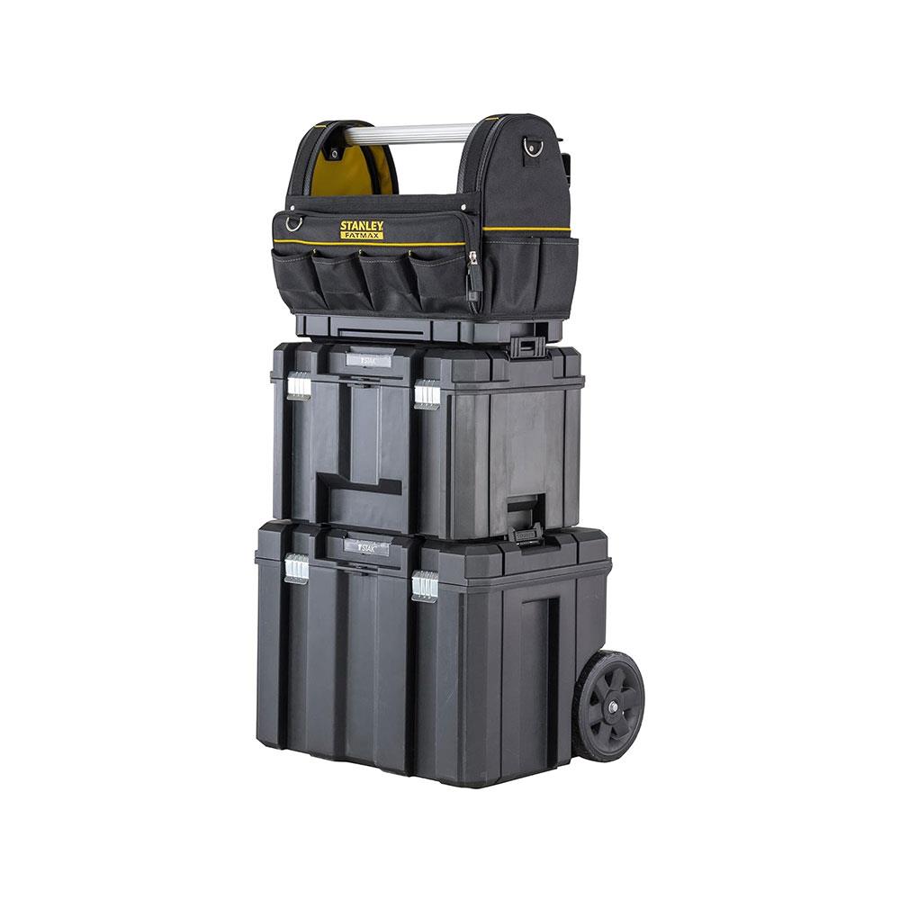 Stanley FATMAX Pro-Stack Tote Tool Bag Waterproof Base 30kg Load Capacity - Yellow/Black
