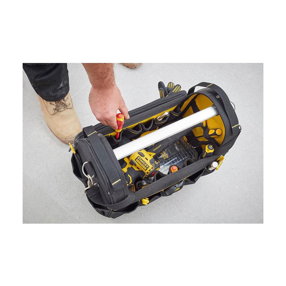 Stanley FATMAX Pro-Stack Tote Tool Bag Waterproof Base 30kg Load Capacity - Yellow/Black