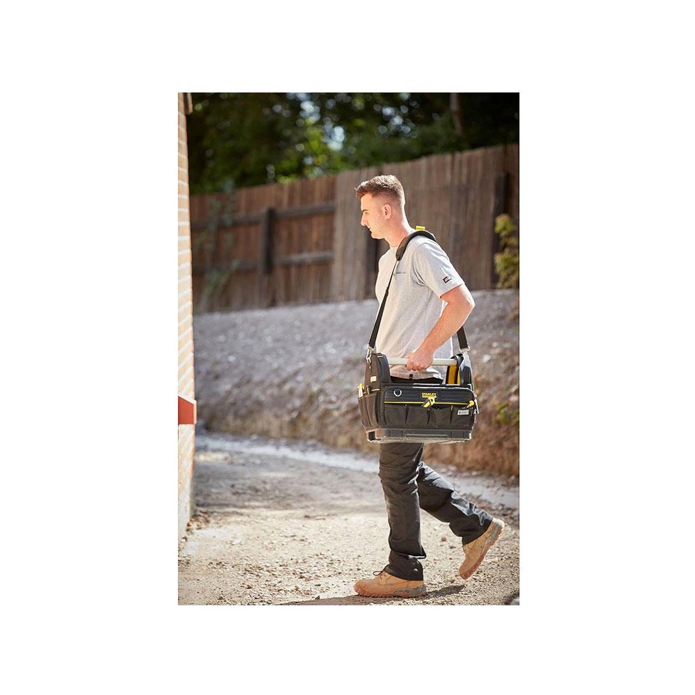 Stanley FATMAX Pro-Stack Tote Tool Bag Waterproof Base 30kg Load Capacity - Yellow/Black