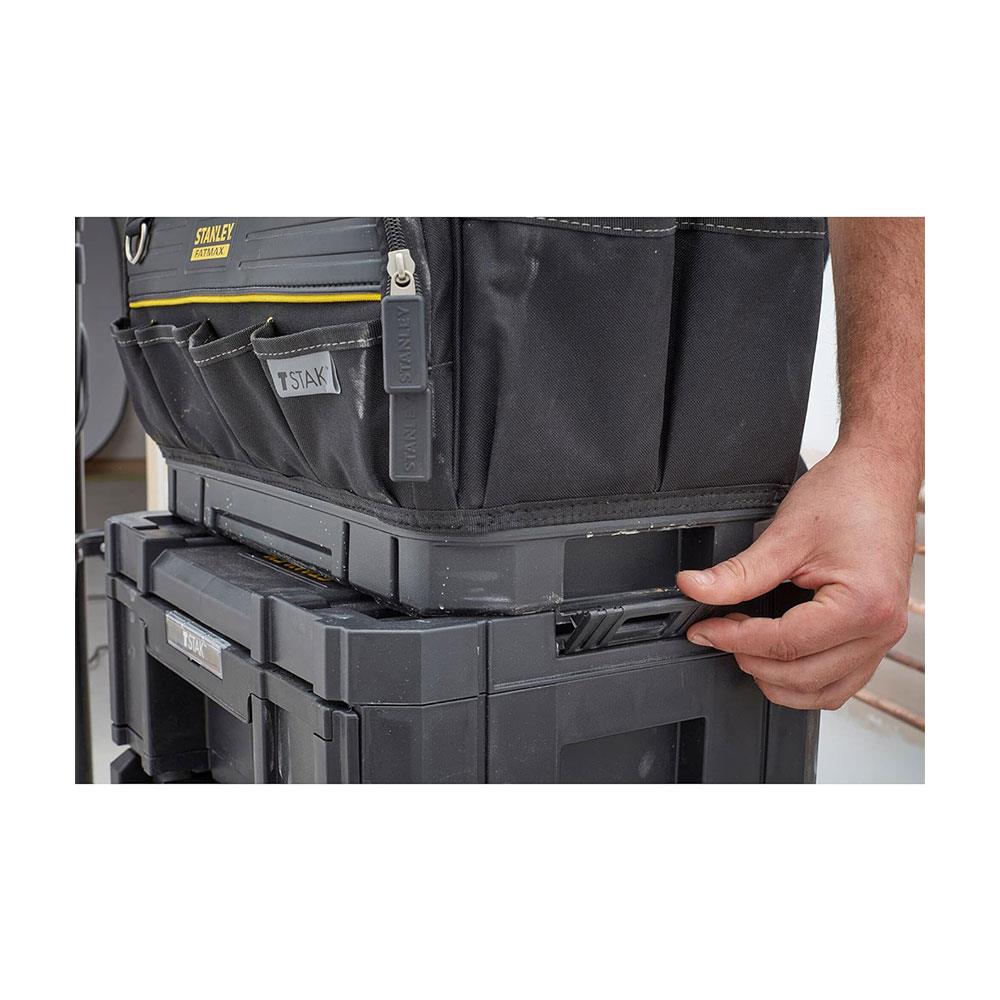 Stanley FATMAX Pro-Stack Tote Tool Bag Waterproof Base 30kg Load Capacity - Yellow/Black
