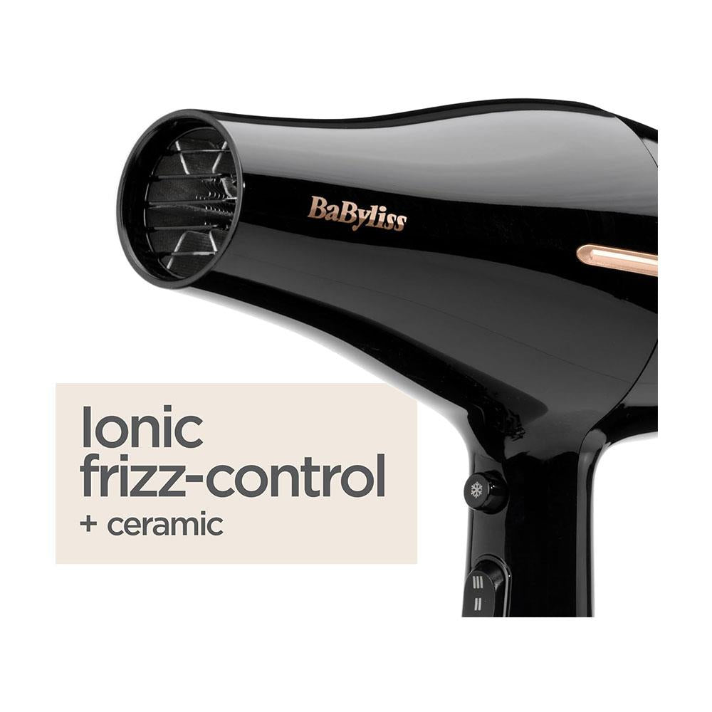 BaByliss Salon Pro Ionic Hair Dryer 2200W 2 Speed & 3 Heat Setting - Black