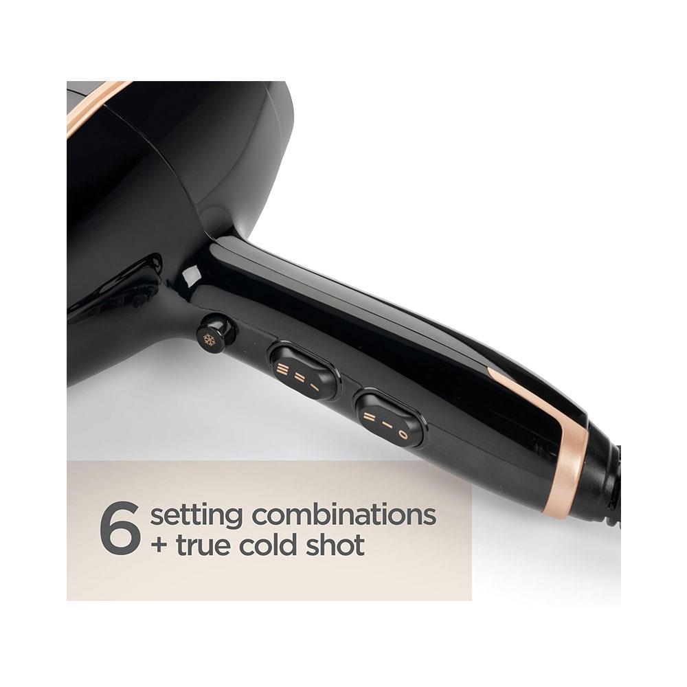 BaByliss Salon Pro Ionic Hair Dryer 2200W 2 Speed & 3 Heat Setting - Black