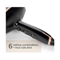 BaByliss Salon Pro Ionic Hair Dryer 2200W 2 Speed & 3 Heat Setting - Black