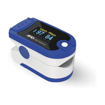 A&D Medical Finger Pulse Oximeter Blue SpO2 Oxygen Saturation And Pulse Rate Monitor For Adults And Children
