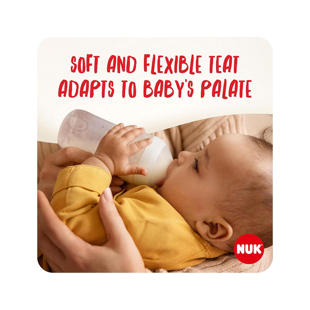 NUK Perfect Match Baby Bottle Teats Anti Colic Vent Small Silicone 0+ Months 2 Count - White Secondary image