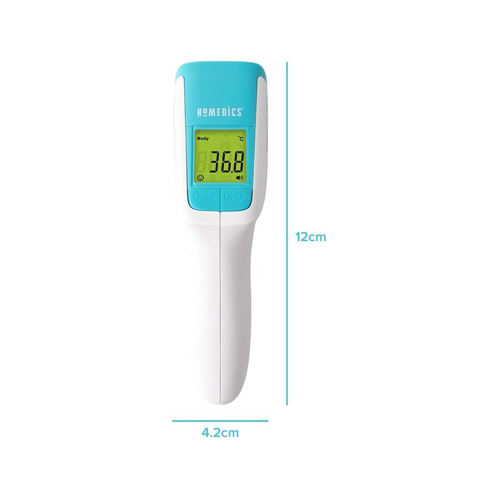 Homedics Non-Contact Infrared Body Thermometer Digital LCD Display Instant Measurement - Green/Yellow/Red
