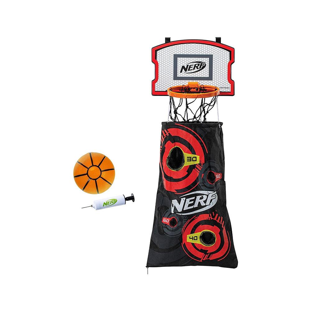 Nerf 3-In-1 Laundry Layup Basketball Hoop Hamper Laundry Layup Over The Door Basket Shooting Target Basketball Set - Multicolour Main image