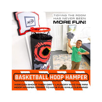 Nerf 3-In-1 Laundry Layup Basketball Hoop Hamper Laundry Layup Over The Door Basket Shooting Target Basketball Set - Multicolour