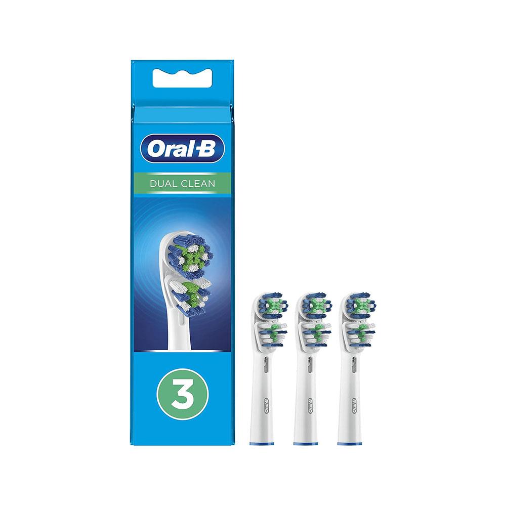 Braun Oral-B Dual Clean Electric Toothbrush Replacement Brush Heads 3 Pack - White Main image