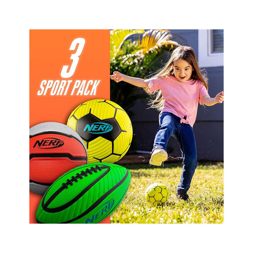 Nerf Proshot Multisport Foam Ball Set Mini Football Soccer Ball & Basketball - Multicolour Secondary image