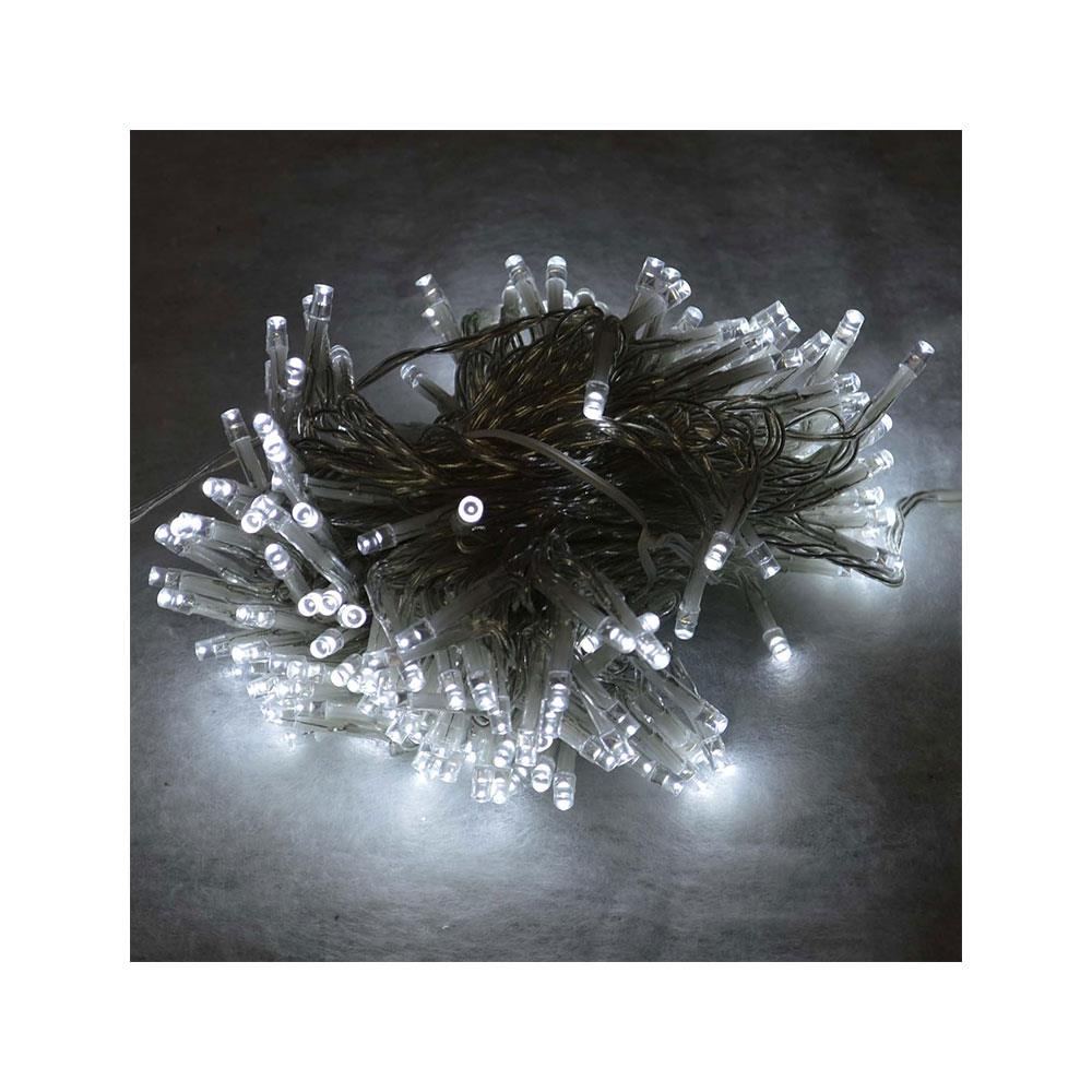 Premier Christmas Supabright Multi-Action 200 LED Lights With Timer 16M Lit Lenght Clear Cable - White