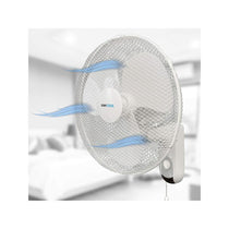 Lloytron STAYCOOL 16 Inch Wall Fan With 3 Speed Settings 90 Degree Oscillation 50W - White