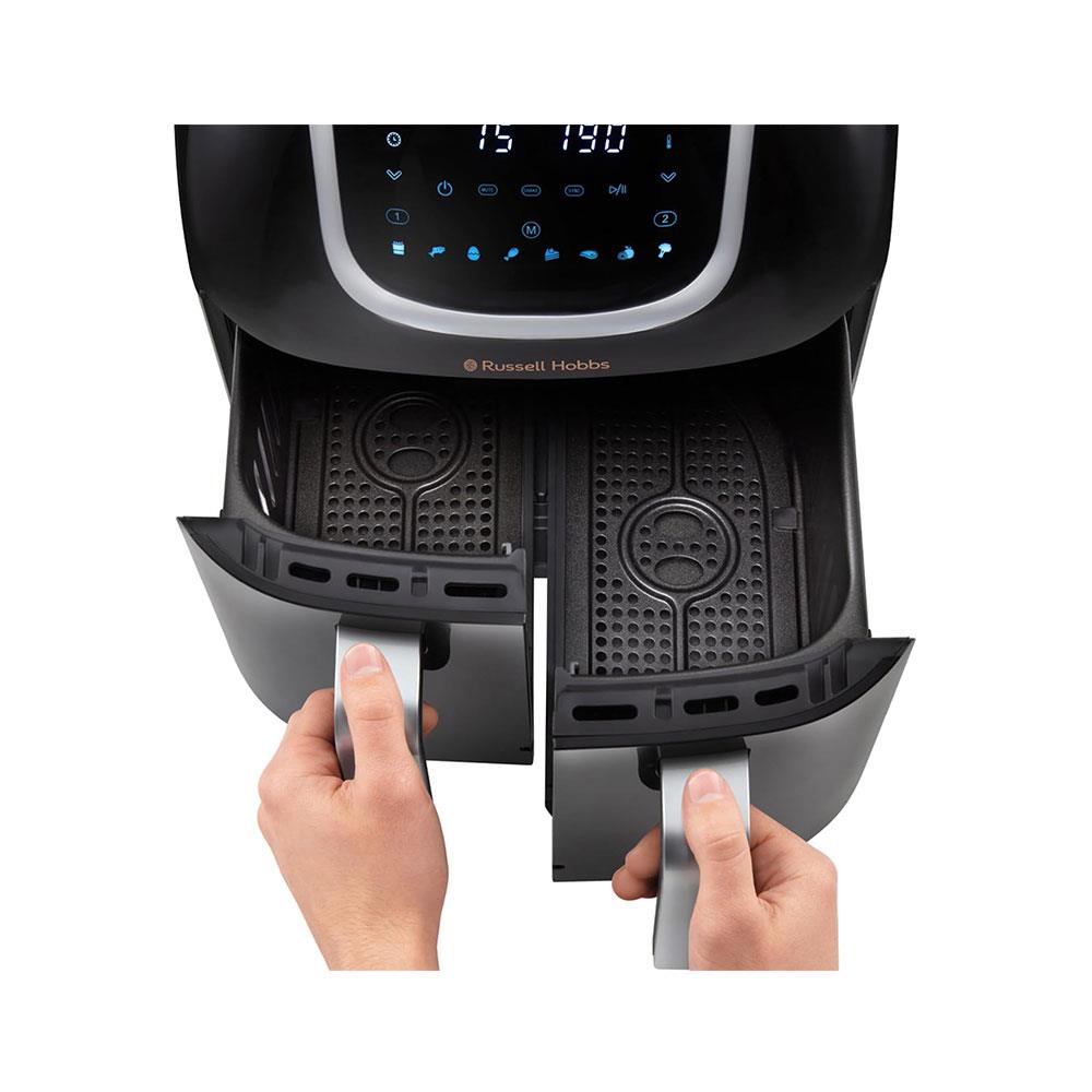 Russell Hobbs Satisfry Snappi Dual Basket Air Fryer 1800W 8.5 Litres - Black