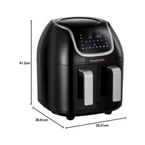 Russell Hobbs Satisfry Snappi Dual Basket Air Fryer 1800W 8.5 Litres - Black