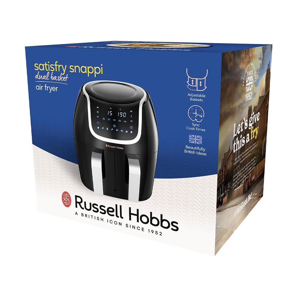 Russell Hobbs Satisfry Snappi Dual Basket Air Fryer 1800W 8.5 Litres - Black