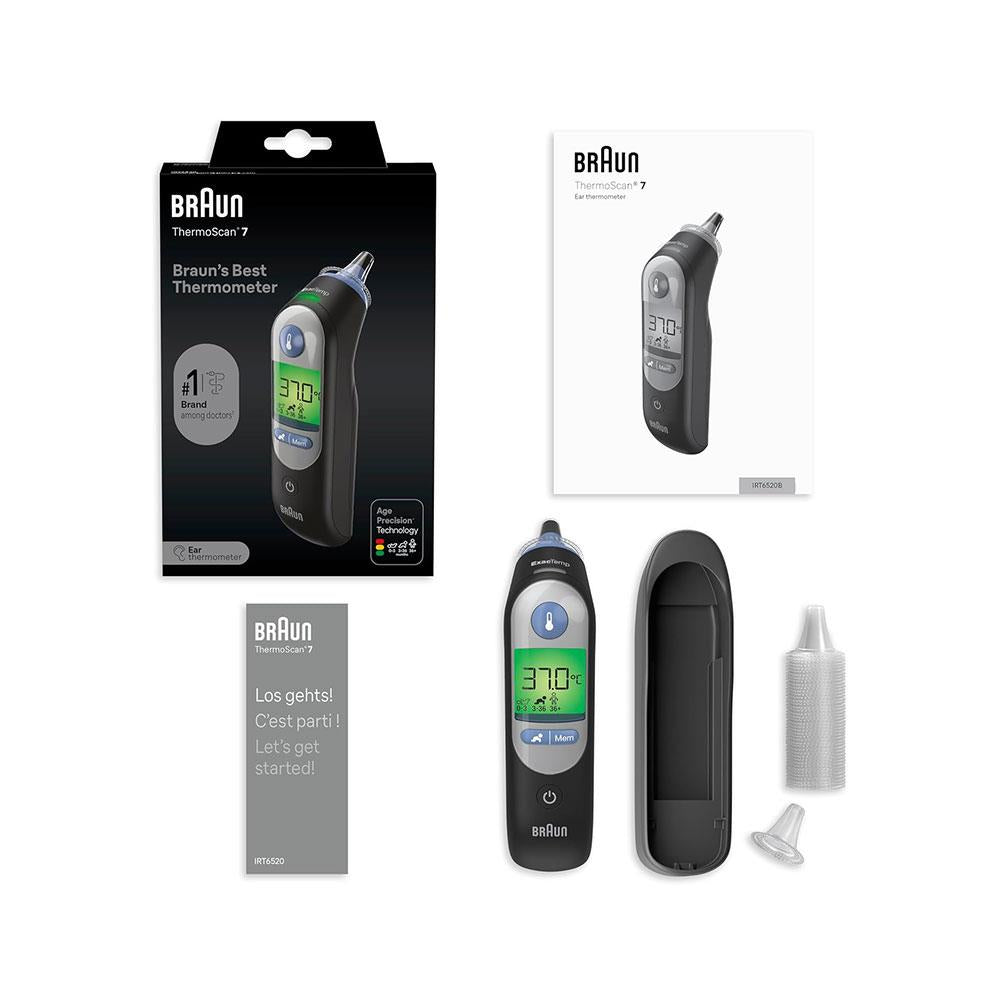 Braun ThermoScan 7 Ear Thermometer With Age Precision - Black Edition