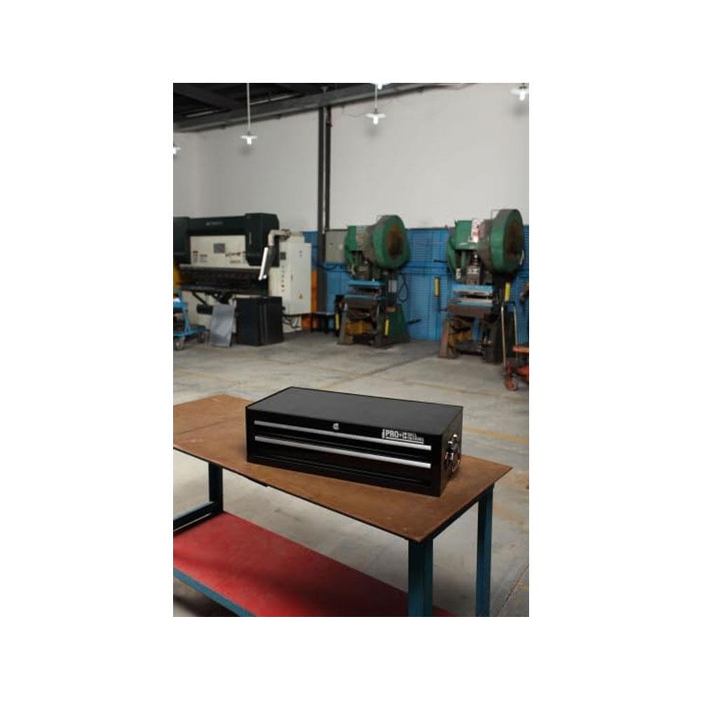 Hilka HD PRO+ 2 Drawer Add On Chest 26Inch/66cm Wide Steel Metal Tools Storage Box - Black